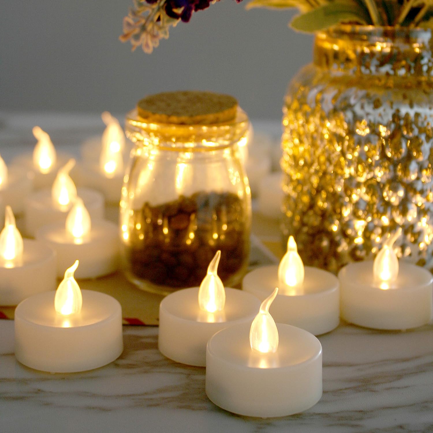 Battery Operated Flameless LED Tealight Candles Long