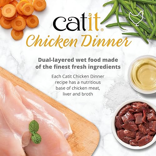 Miniatura 4 de Catit Cena de pollo con atún y col rizada comida húmeda hidratante y saludable para gatos de todas las edades