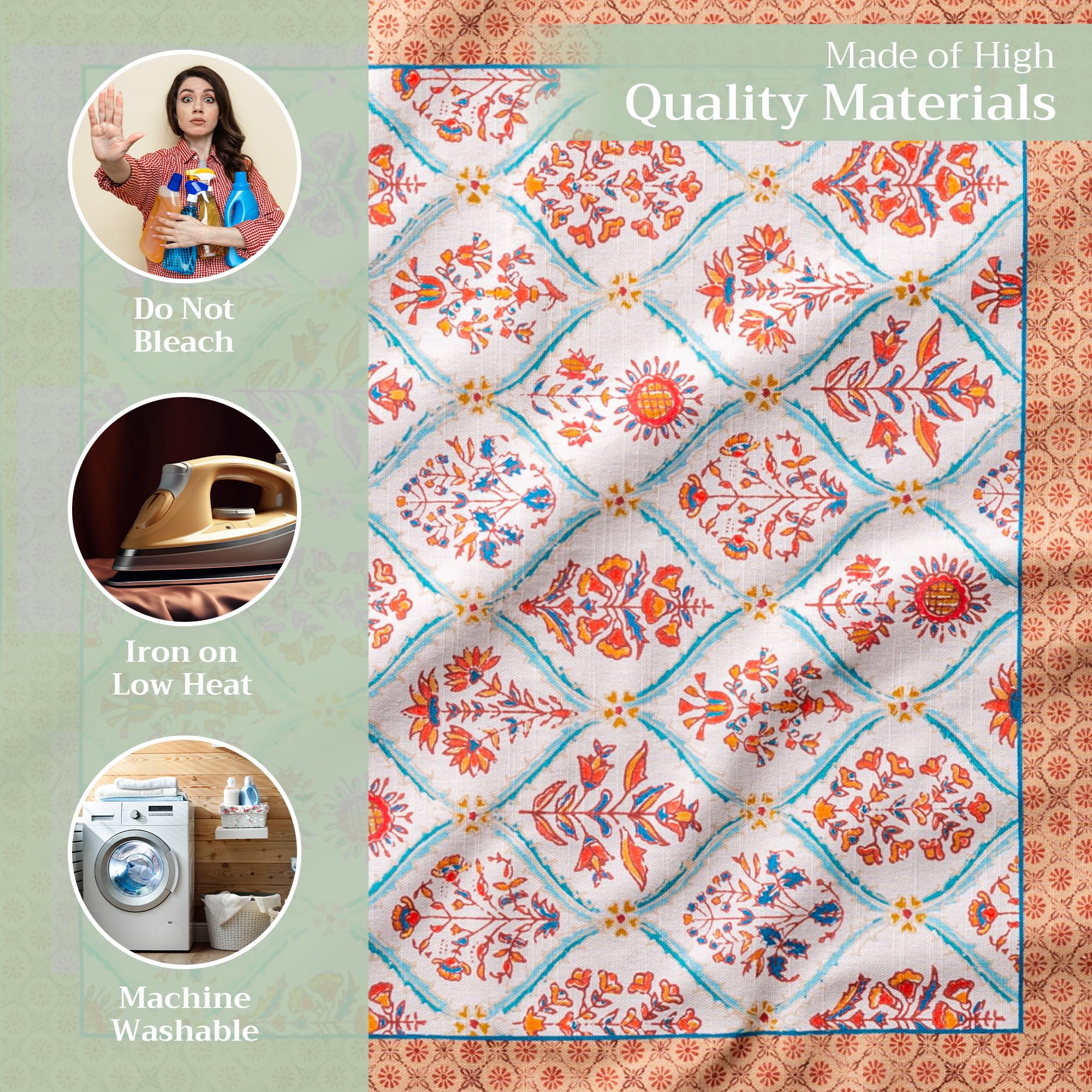 Maison d' Hermine Juego de 4 servilletas 100% algodón, suaves y cómodas, perfectas para comidas familiares, bodas, cócteles, cocina, hogar, primavera/verano, Pascua (45 cm x 45 cm)