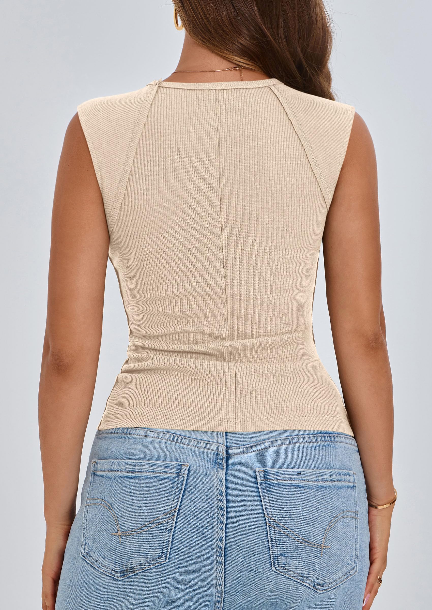 PRETTYGARDEN Women's Ribbed Tank Tops 2026 Summer Cap Sleeve Slim Fitted Knit Basic Casual Tee Shirts Trendy Fashion Clothes — view 146