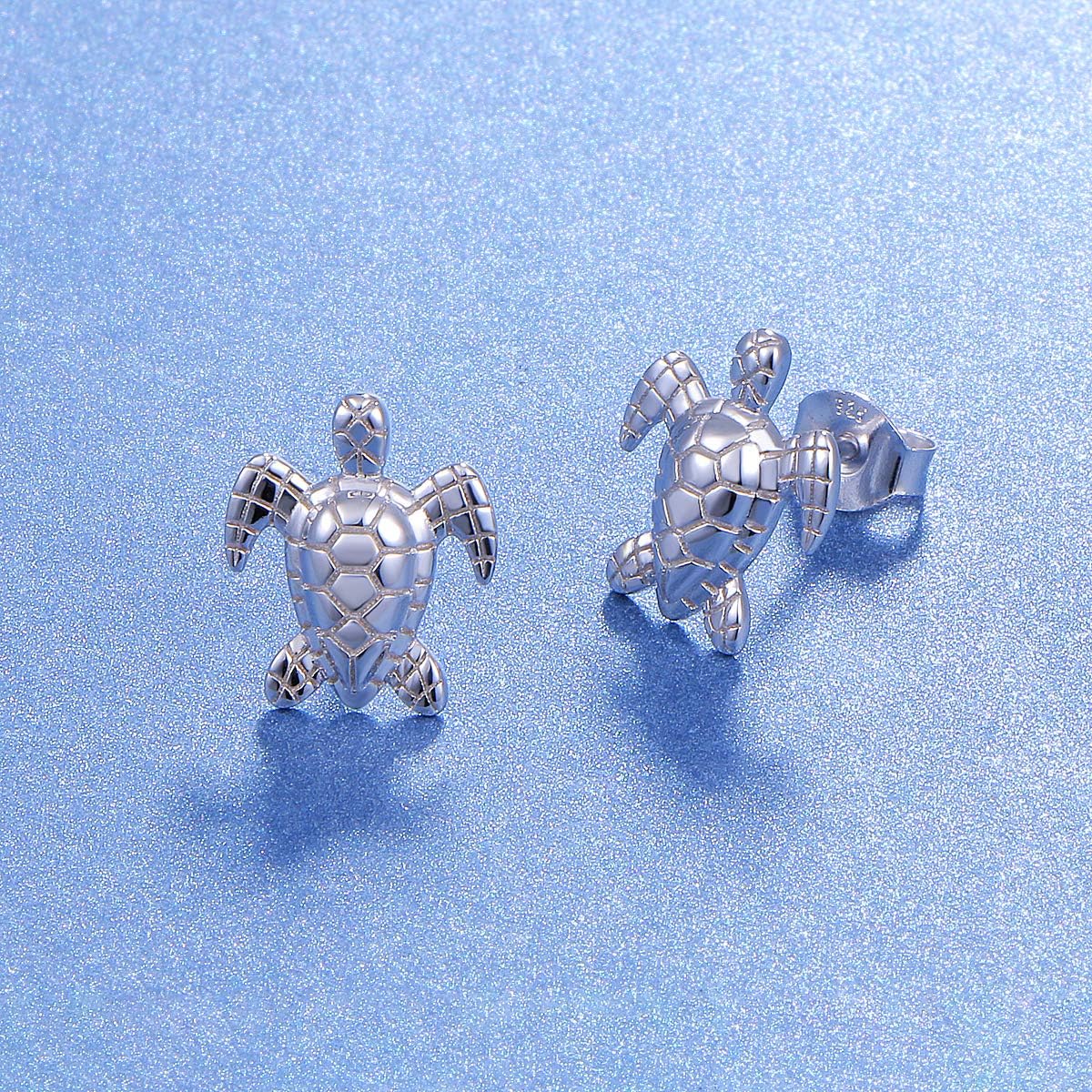 (Health and Longevity) S925 Sterling Silver Sea Turtle Animal Stud Earring for Women - Image 4