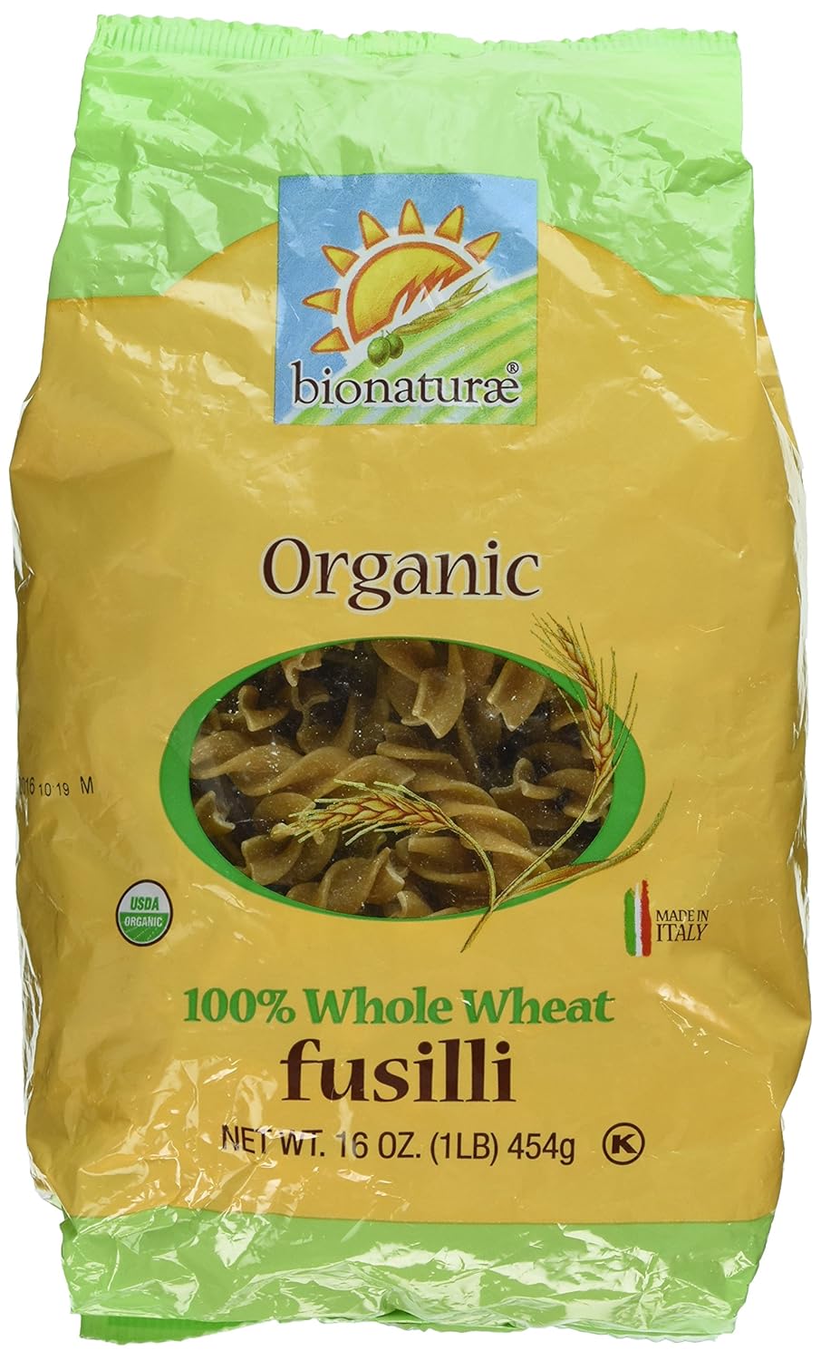 Bionaturae 05608-3pack Bionaturae Fusilli Whole Wheat Pasta - 1 Pound (Pack of 3)