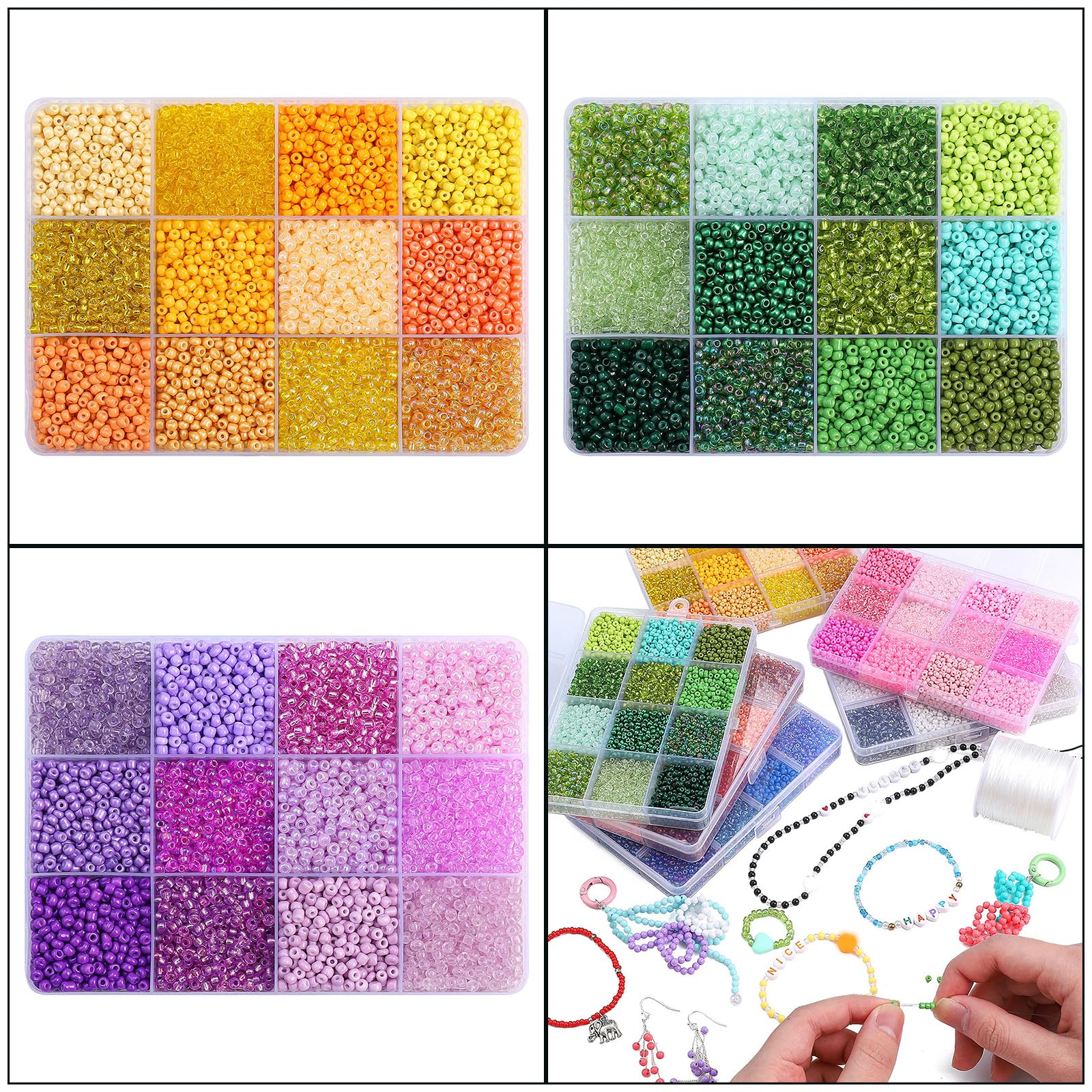 12 Grids Loose Bead Set Handmade Bead Necklace Bead Jewelry Accessories Acrylics Texture Suitable for Jewelry