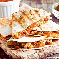 Vista 6 de Taco Tuesday Deluxe - Fabricante eléctrico de quesadillas de 10 pulgadas con 6 sectores y cierre extra acolchado, color rojo