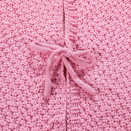 Miniatura 15 de Sattiyrch Faldón de punto para árbol de Navidad, decoración rústica gruesa para árbol de Navidad (crema, 36 pulgadas)