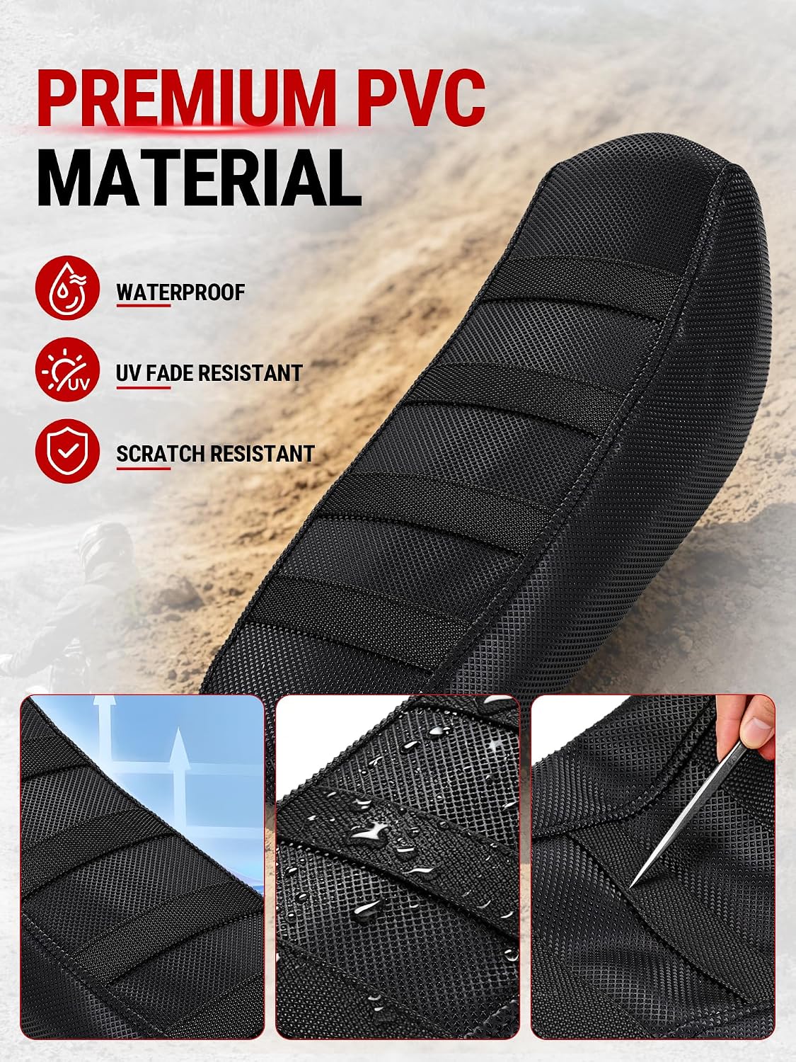 Electric Dirt Bike Seat Cover for Surron Light Bee,Non-Slip Motorcycle Cushion Cover for Sur Ron Light Bee X and S/X160/X260-Black