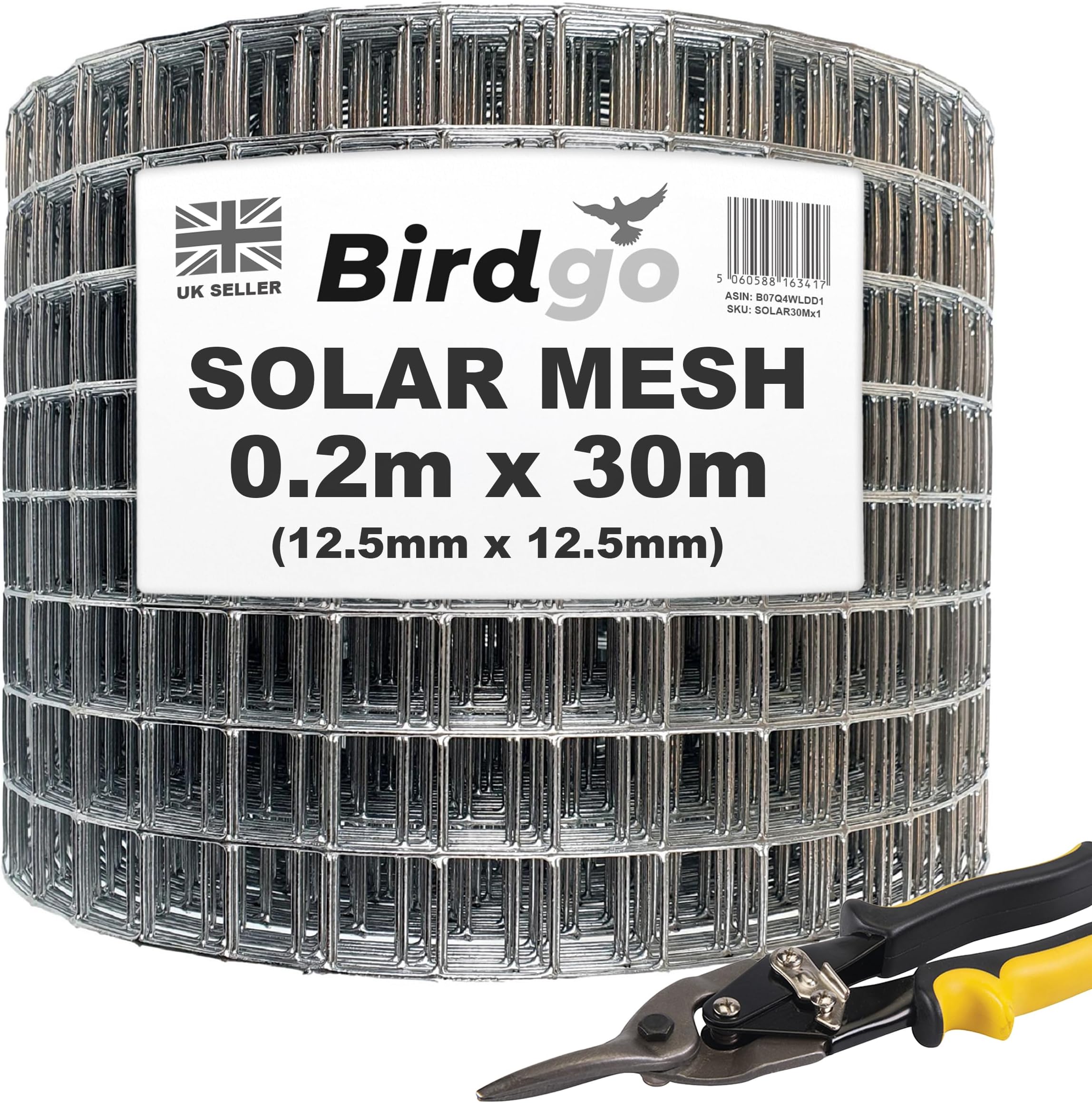 30m Galvanised Solar Proofing Bird Mesh - Prevention Control Barrier to Stop Pigeons Nesting Under Roof Solar Panels