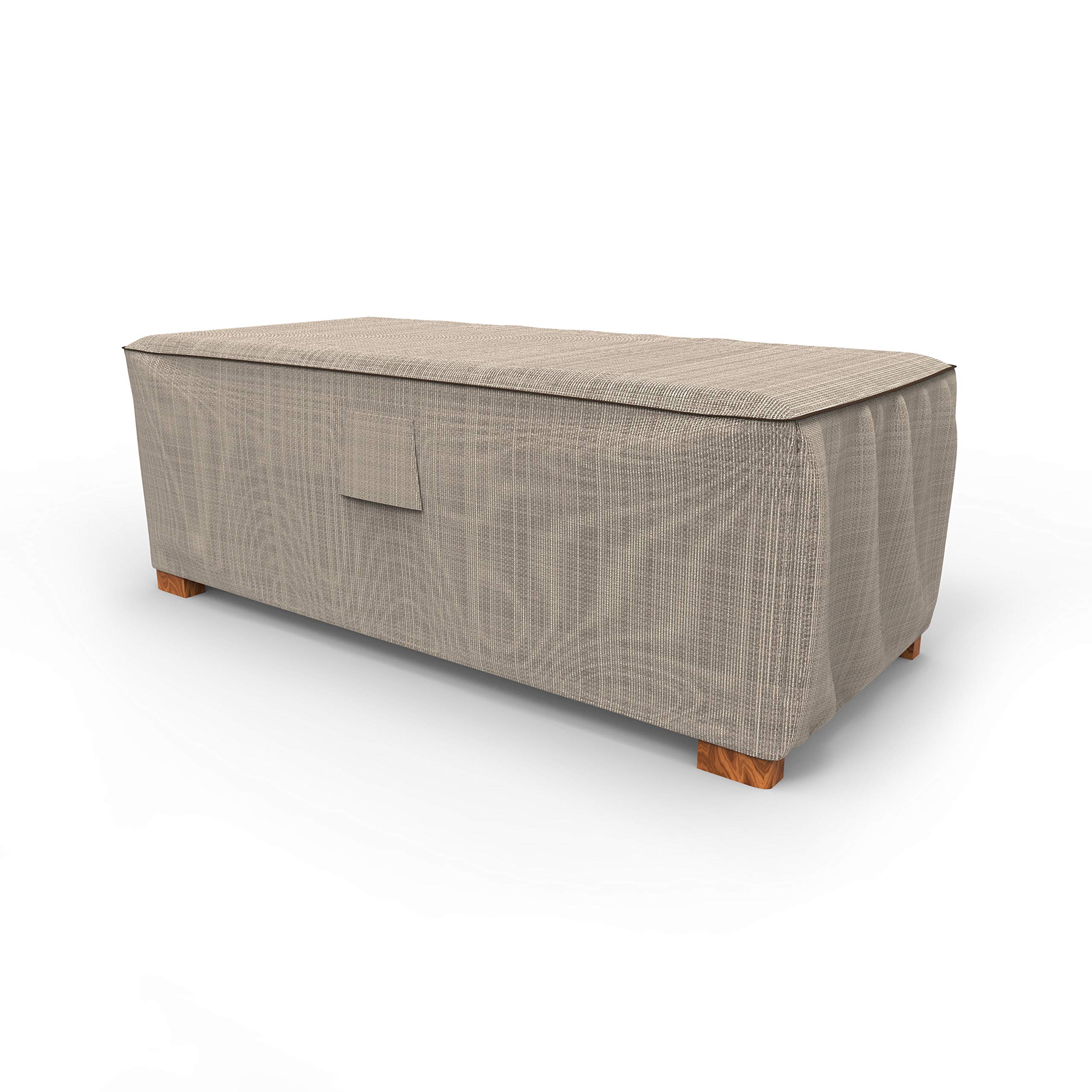 EmpirePatio Tan Tweed Slim Patio Ottoman Cover/Coffee Table Cover, Large