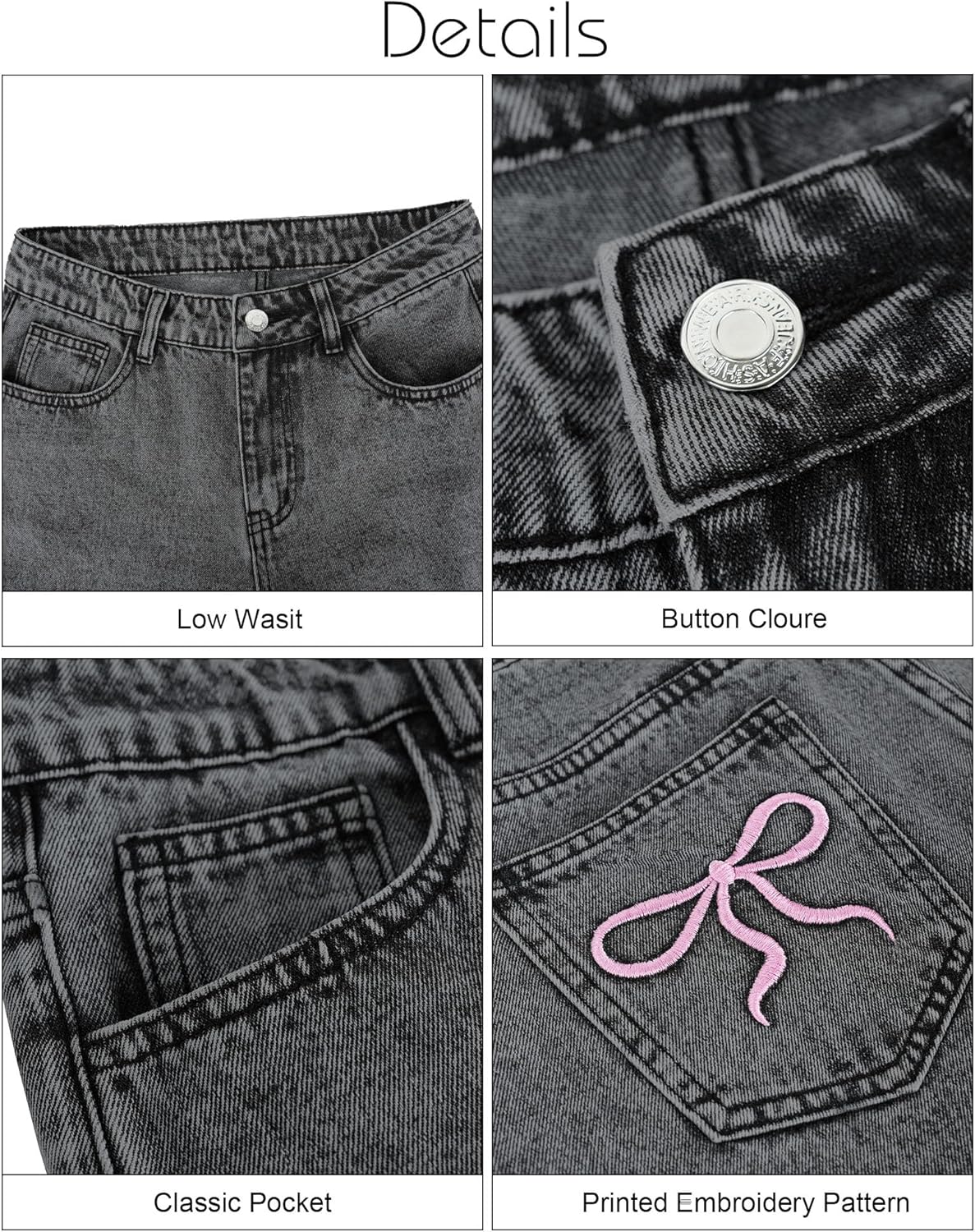 Women's Low Waisted Baggy Jeans Boyfriend Denim Pants Wide Leg Loose Fit for Women Y2k Boyfriend - Image 6