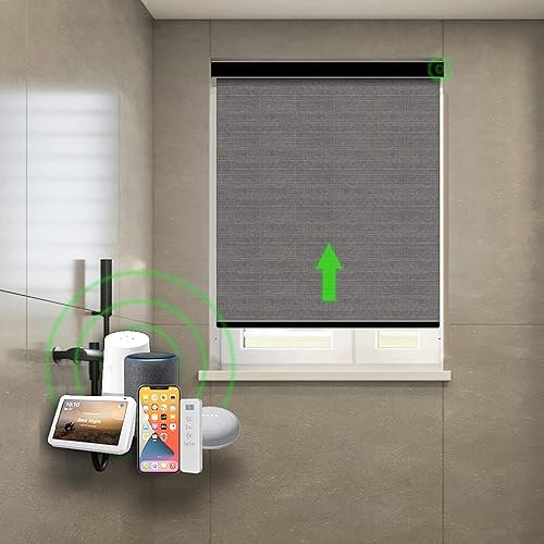 Miniatura 1 de Persianas enrollables motorizadas con control remoto (persianas de ventanapersianas) con batería recargable incorporada. Smart Home compatible con