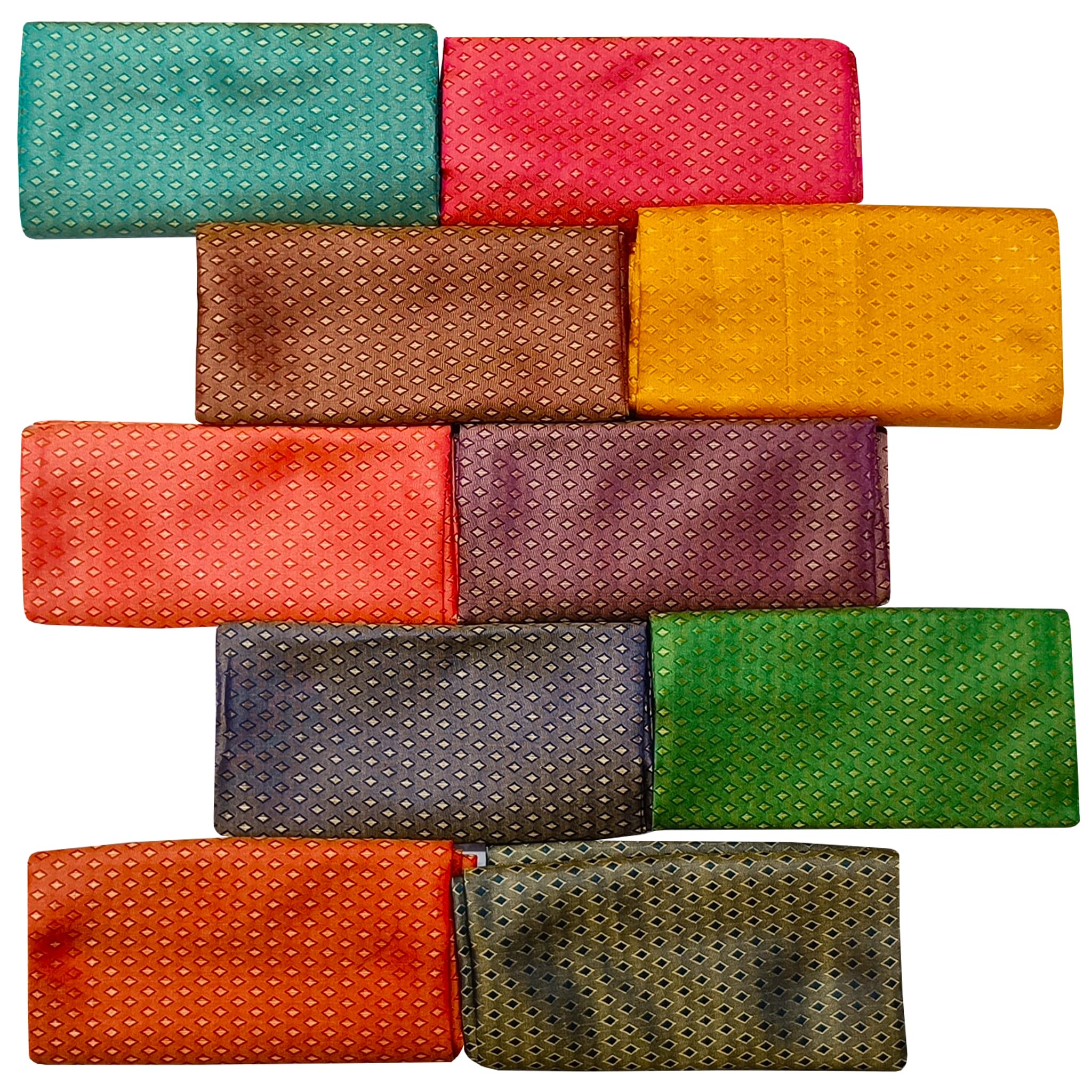 Women's South Silk Jacquard Unstitched 1 Meter Blouse Piece Pack of 10 | Blouse Combo Set for Gifting