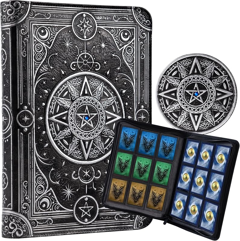 Star Mage Trading Card Binder for MTG and TCG - 432 Side-Loading Pockets | Premium Hard 3D PU Leather, 9 Pocket Ringless, Perfect Storage Holder for MTG and Many TCG & Trading Card Collections