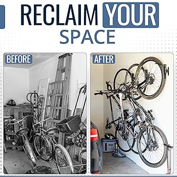 StoreYourBoard Swivel Bike Wall Rack, 4 Pack Garage Hanger