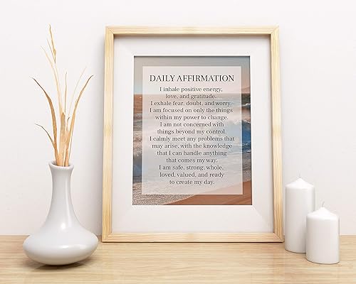Miniatura 4 de Daily Affirmation Inspirational Print 8x10 UNFRAMED Motivational Wall Art Ideal for Home or Office Décor Great Modern Typographic Gift for