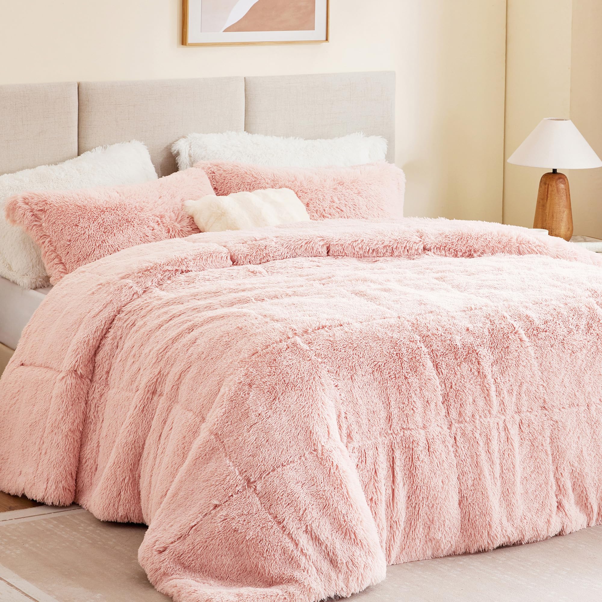 Intelligent Design Malea Shaggy Comforter Set, Long Faux Fur Cozy Down Alternative, Modern Casual Ultra Soft All Season Fluffy Bedding with Matching