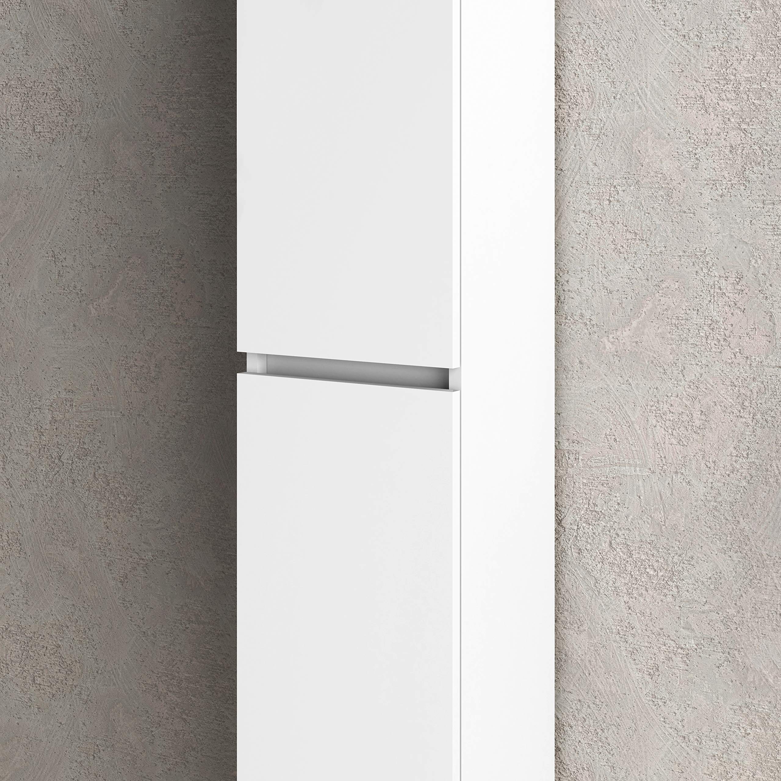 Baikal Conjunto de Mueble de Baño suspendido a la Pared con Fondo Reducido, Melamina 16. Mueble MONTADO Moderno 140 Blanco