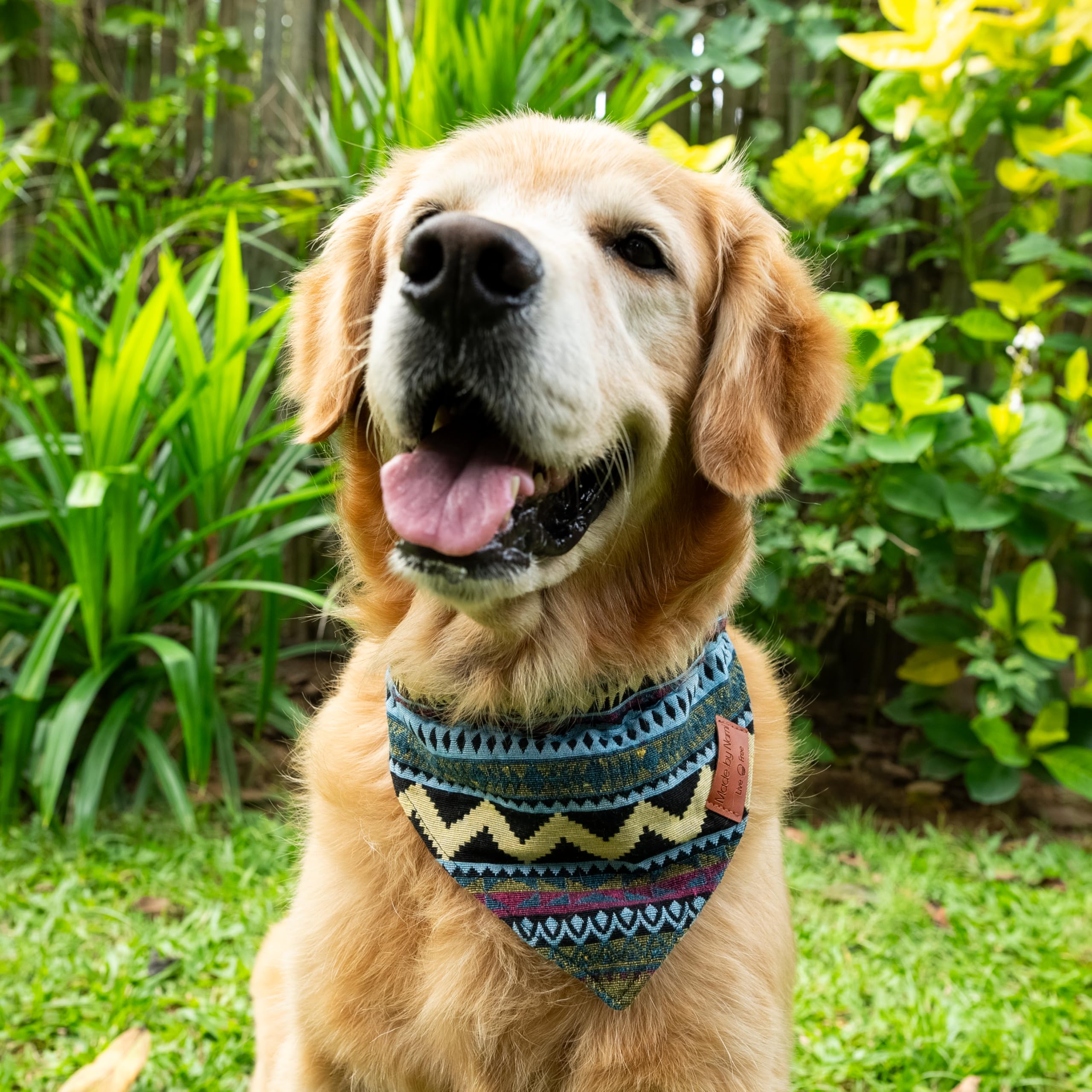 Made by Nami Boho Dog Bandana in Various Sizes for Small and Large Dogs (Blue, M) - Image 3