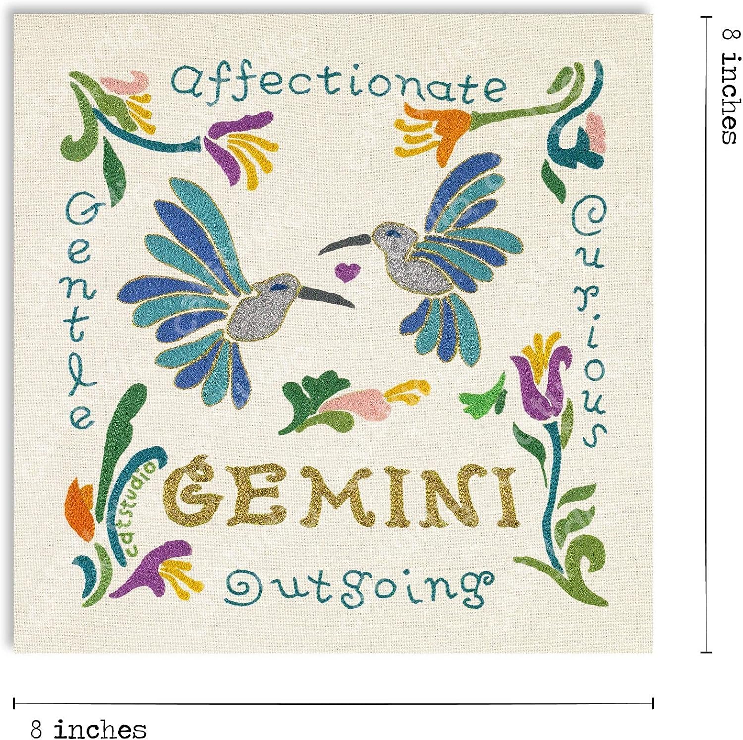 Catstudio Gemini Astrology Fine Art Print - 8x8 | Zodiac Inspired Gallery Wall Art