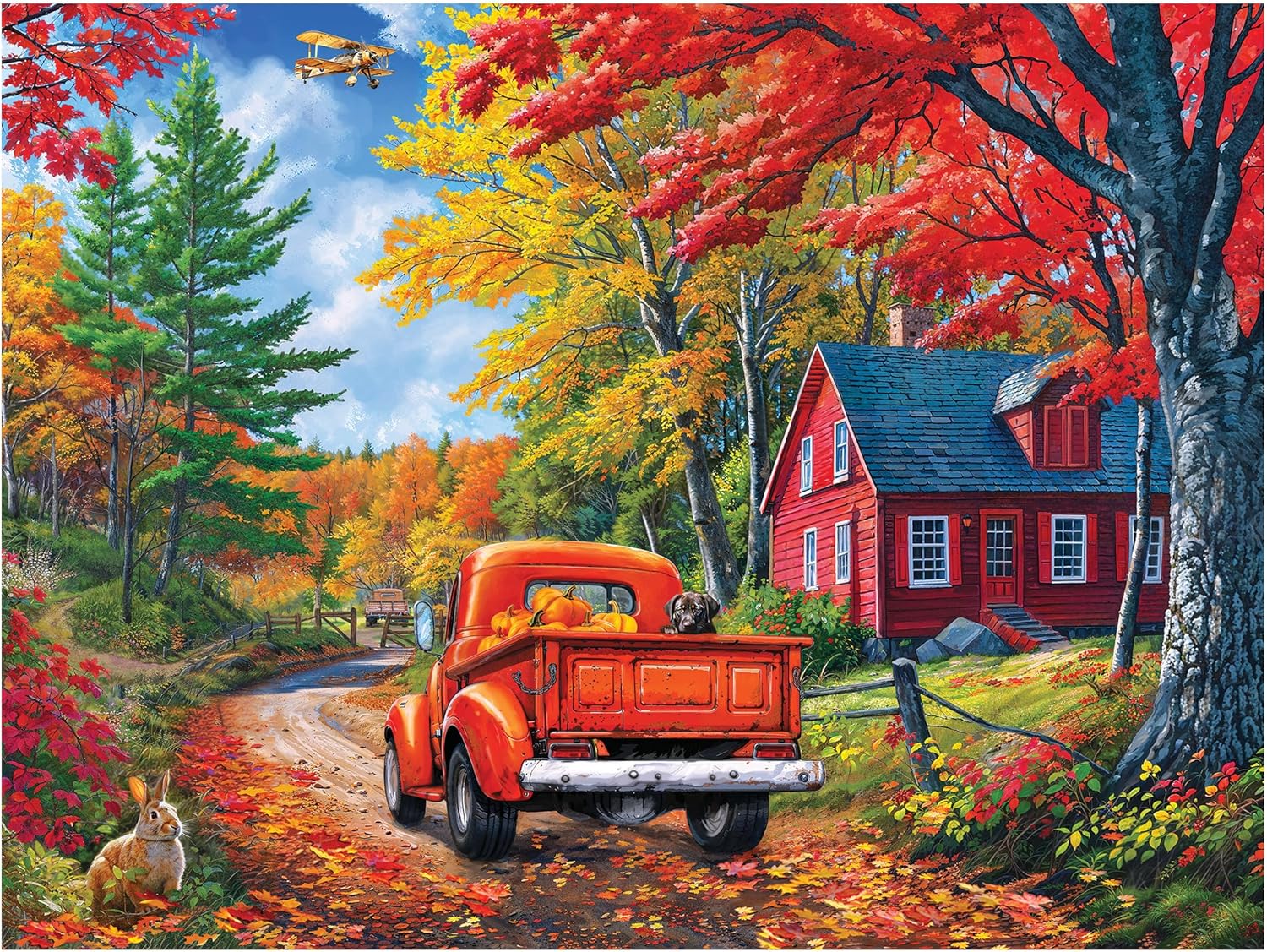 RoseArt Kodak Maine Road 350-Piece Jigsaw Puzzle - Scenic Autumn Landscape for Adults & Families