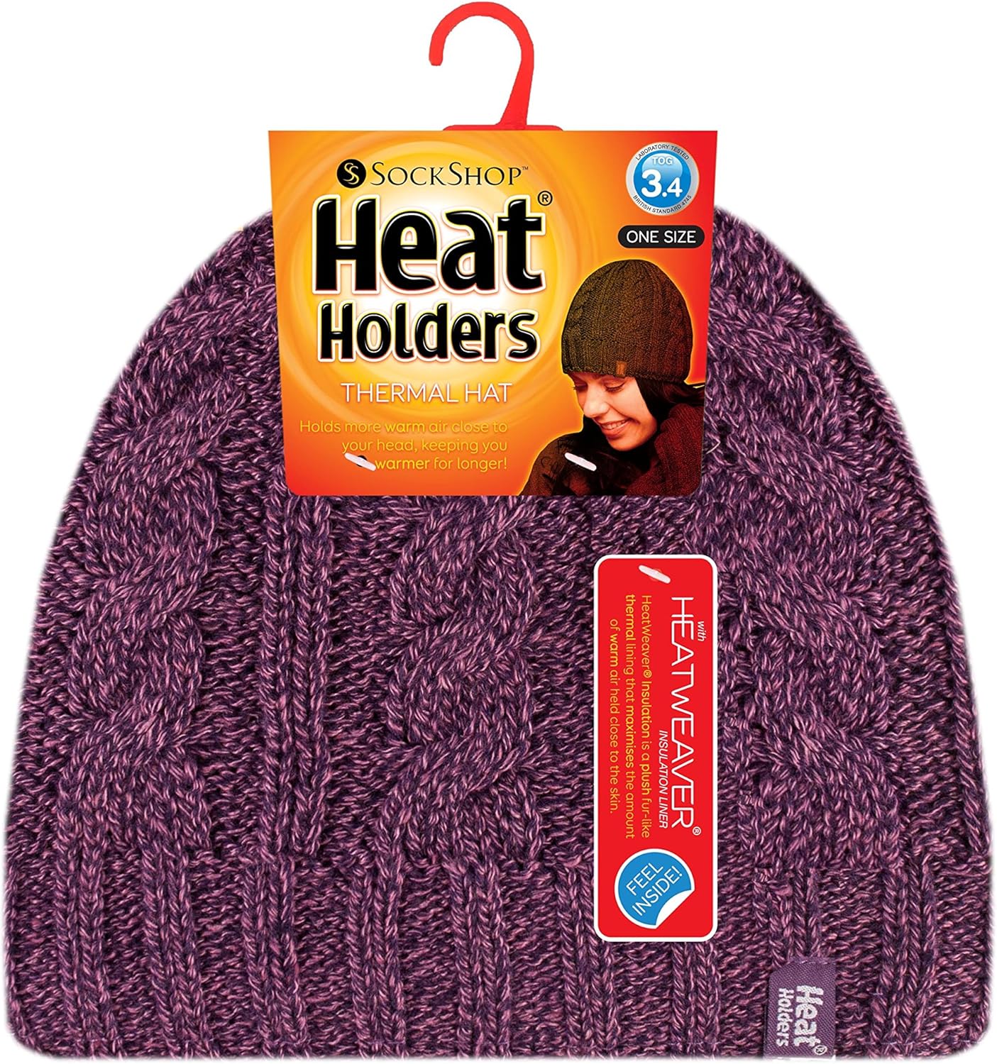 HEAT HOLDERS - Women's Thermal Fleece Cable Knit Winter Hat 3.4 Tog - One Size - Image 2