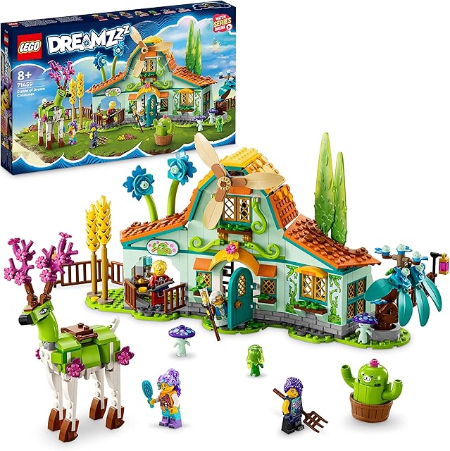 LEGO 71459 DREAMZzz Stable of Dream Creatures Set, Fantasy Farm Toy with Deer Figure That Can Be Built 2 Ways, Christmas Treat, Gift for Kids, Boys & Girls with 4 TV Show Minifigures, Animal Playset