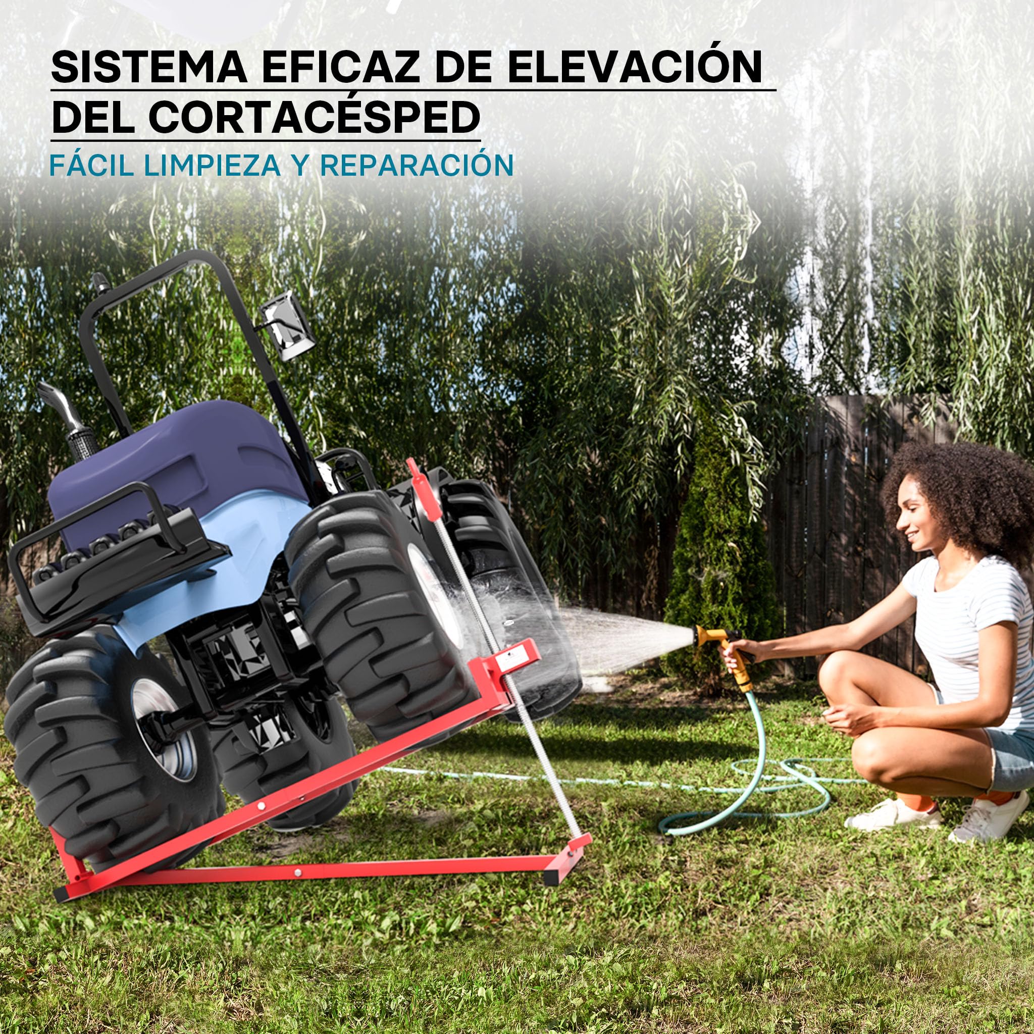 Dispositivo Elevador con Adaptador cortacésped Quad Tractor pequeño máx. 250 kg inclinación máx. 35°