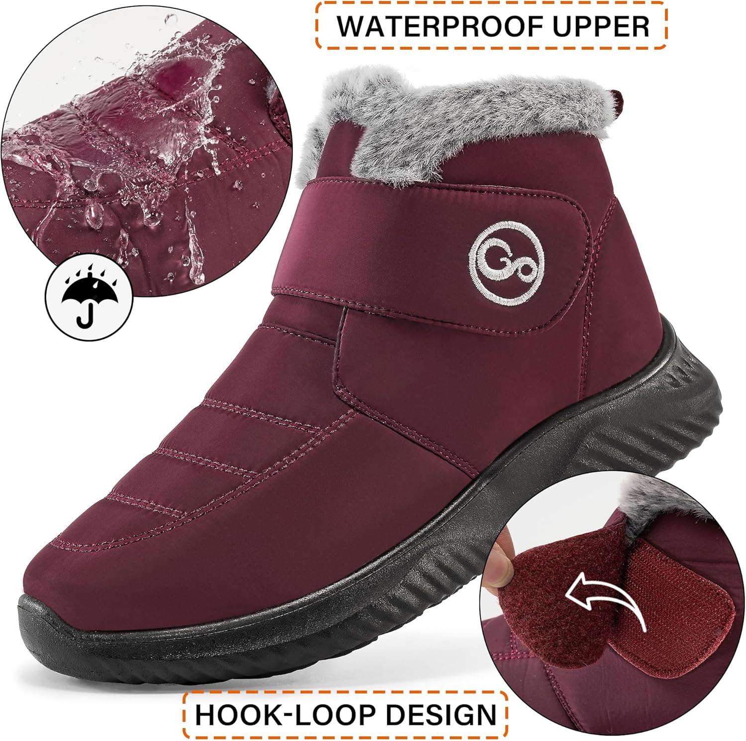 Women Snow Boots Waterproof: Fur Lined Warm Winter Boots for Women- Comfortable Non Slip Outdoor Walking Booties - Image 5