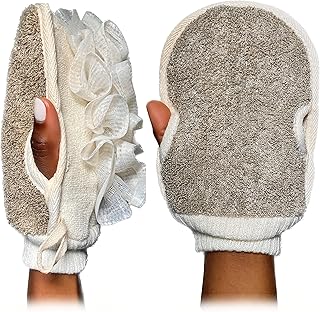 Exfoliating Mitt Loofah Sponge, Double-Sided Exfoliating Glove & Shower Scrubber for Body & Skin, Loofah Alternative Exfoliant Glove, Lofas for Shower, Bath Pouf Lufa Shower Sponge.