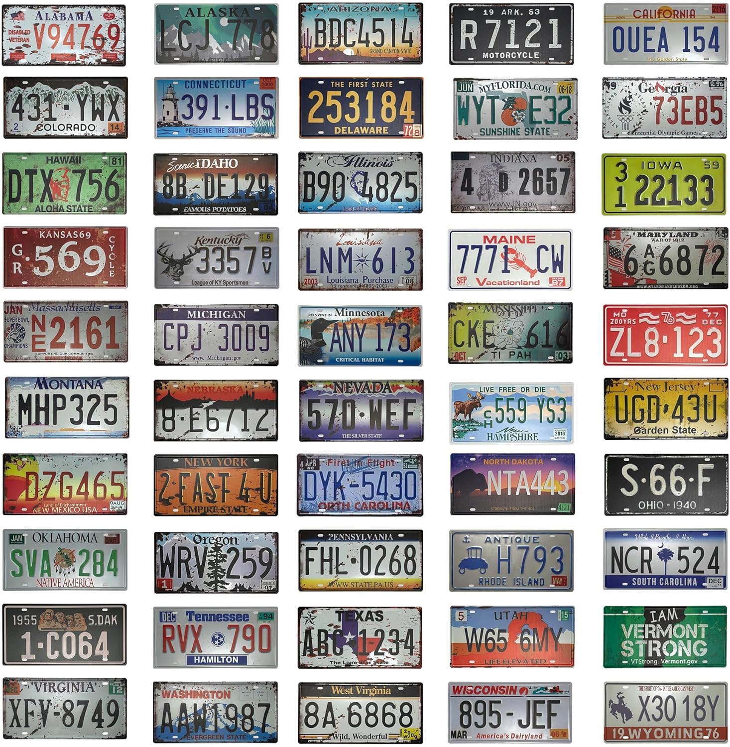 KETMEDI Placa de matrícula de metal retro, 12 x 6 pulgadas, señalización decorativa, decoración de automóvil, decoración de habitación, diseño de