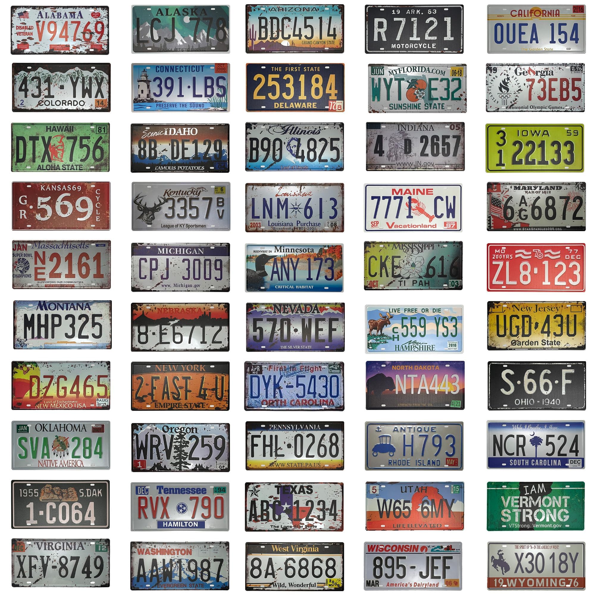 KETMEDI Retro Metal License Plate, 12X6, Decorative Signage, 50pcs Car Decor