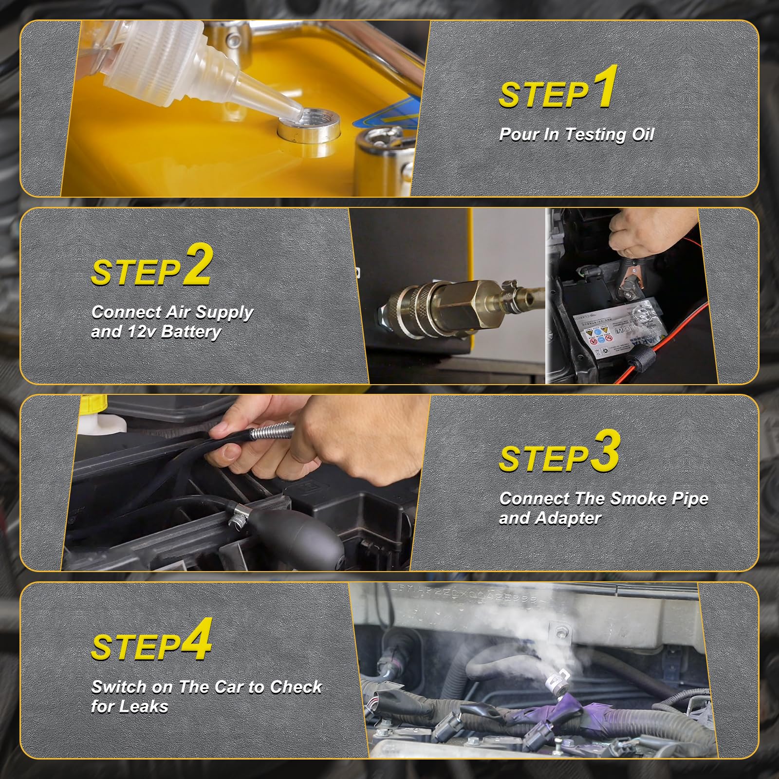 Macchina Fumo Auto Rilevatore Perdite THIKPO EVAP Con Macchina Fumo - 12V, Motore Aria Integrato, Manometro Tester EVAP THIKPO - Foto 5