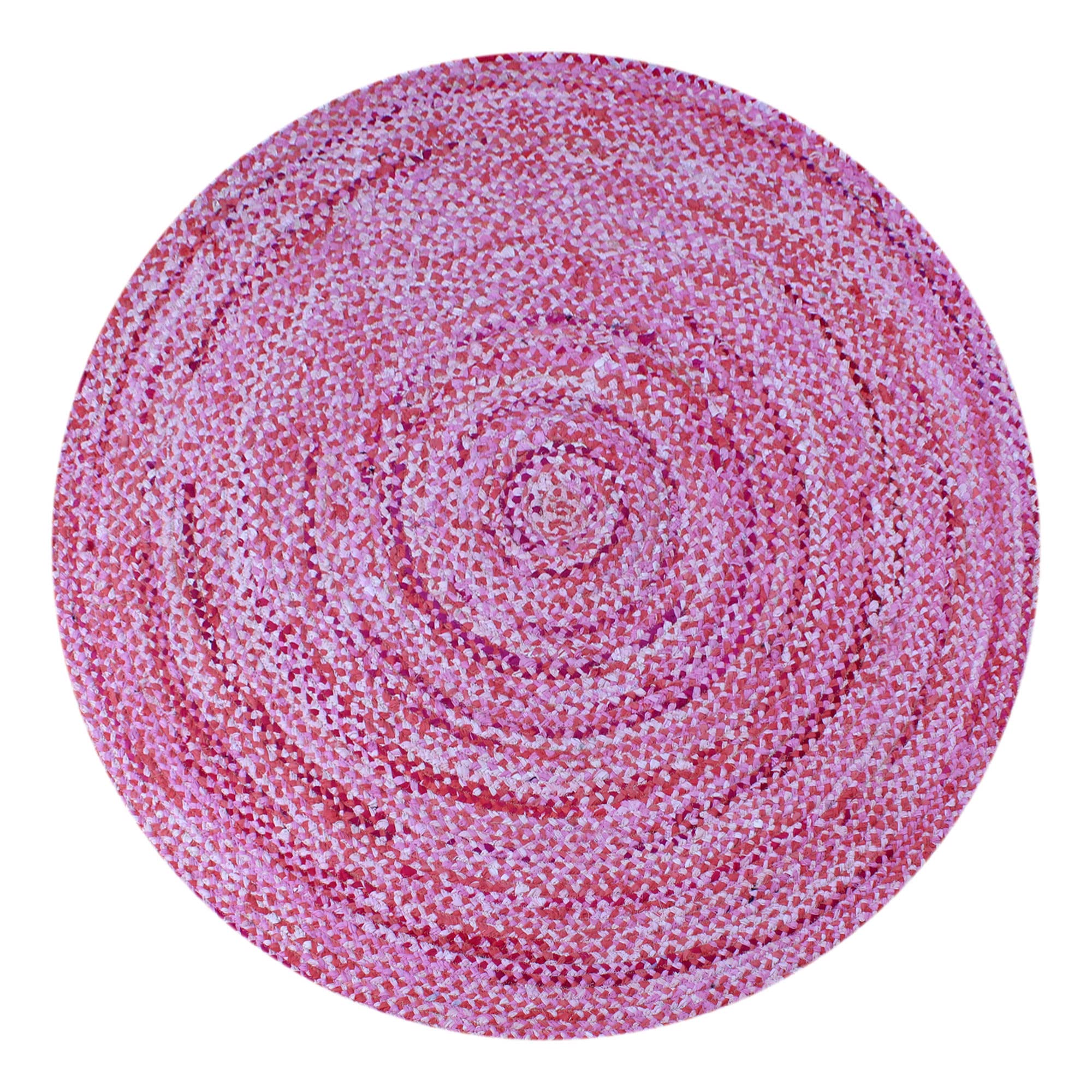 Tapis Chindi coton tressé rose 20cm déco intérieur et extérieur