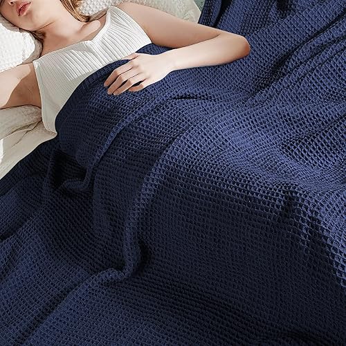 Miniatura 6 de Tex Trend Manta de lujo 100% algodón, mantas suaves tamaño King para cama, sofá y sillón, manta transpirable para verano, manta térmica de algodón