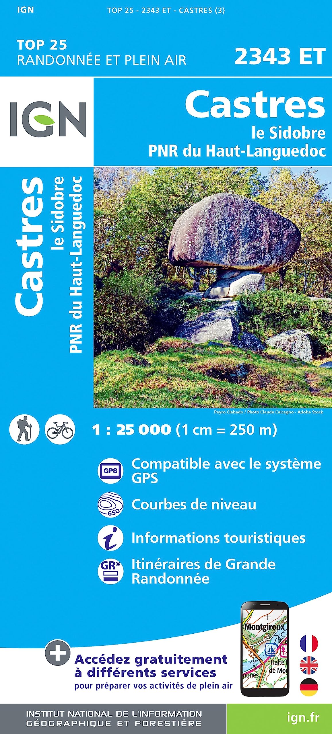 Castres / Le Sidobre / PNR du Haut-Languedoc: 2343ET (TOP 25)