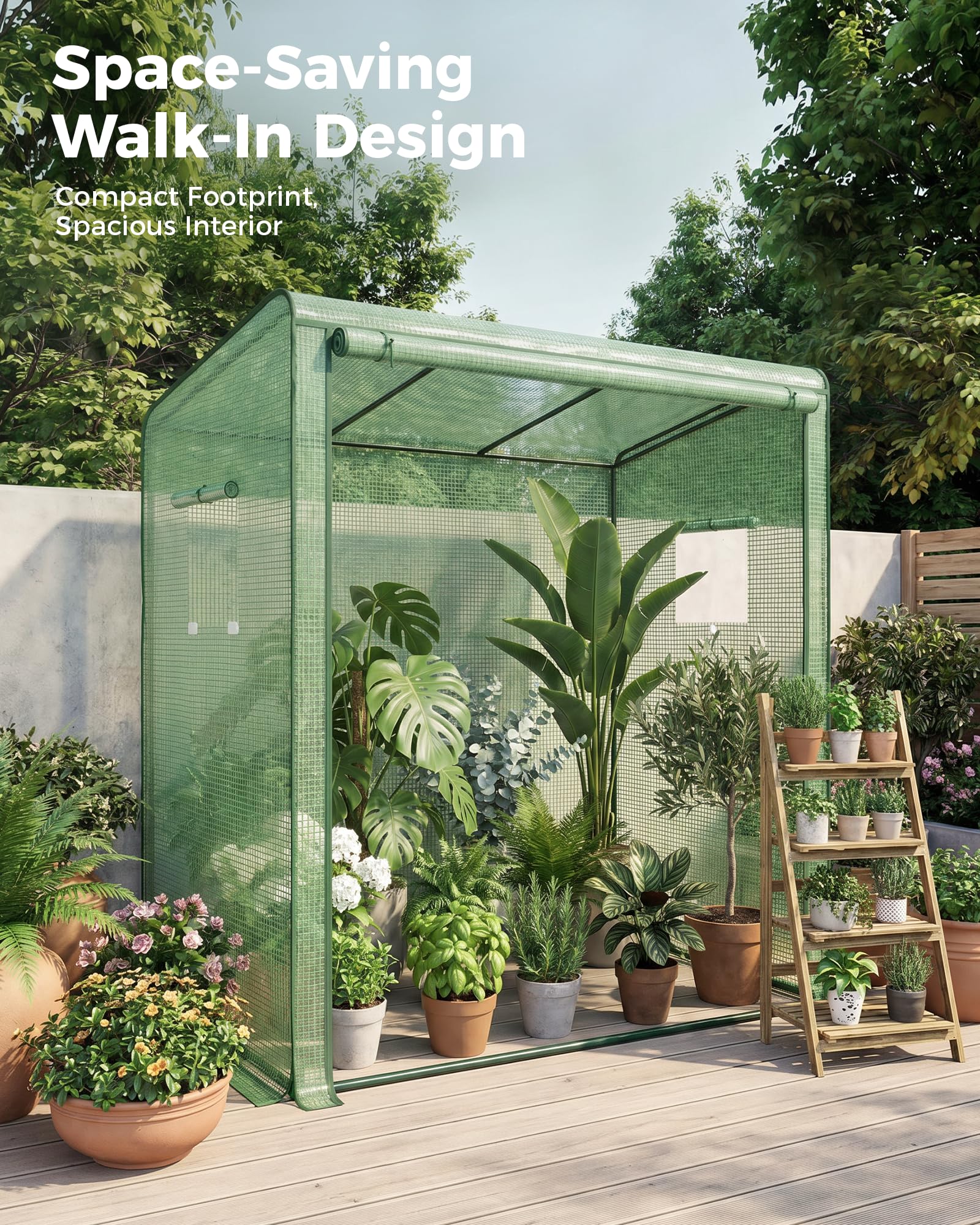 Bamworld Bamworld szklarnia foliowa na pomidory i rośliny, 200 x 80 x 150 cm – szklarnia foliowa do pomidorów i roślin, z folią siatkową PE i drzwiami z zamkiem błyskawicznym,