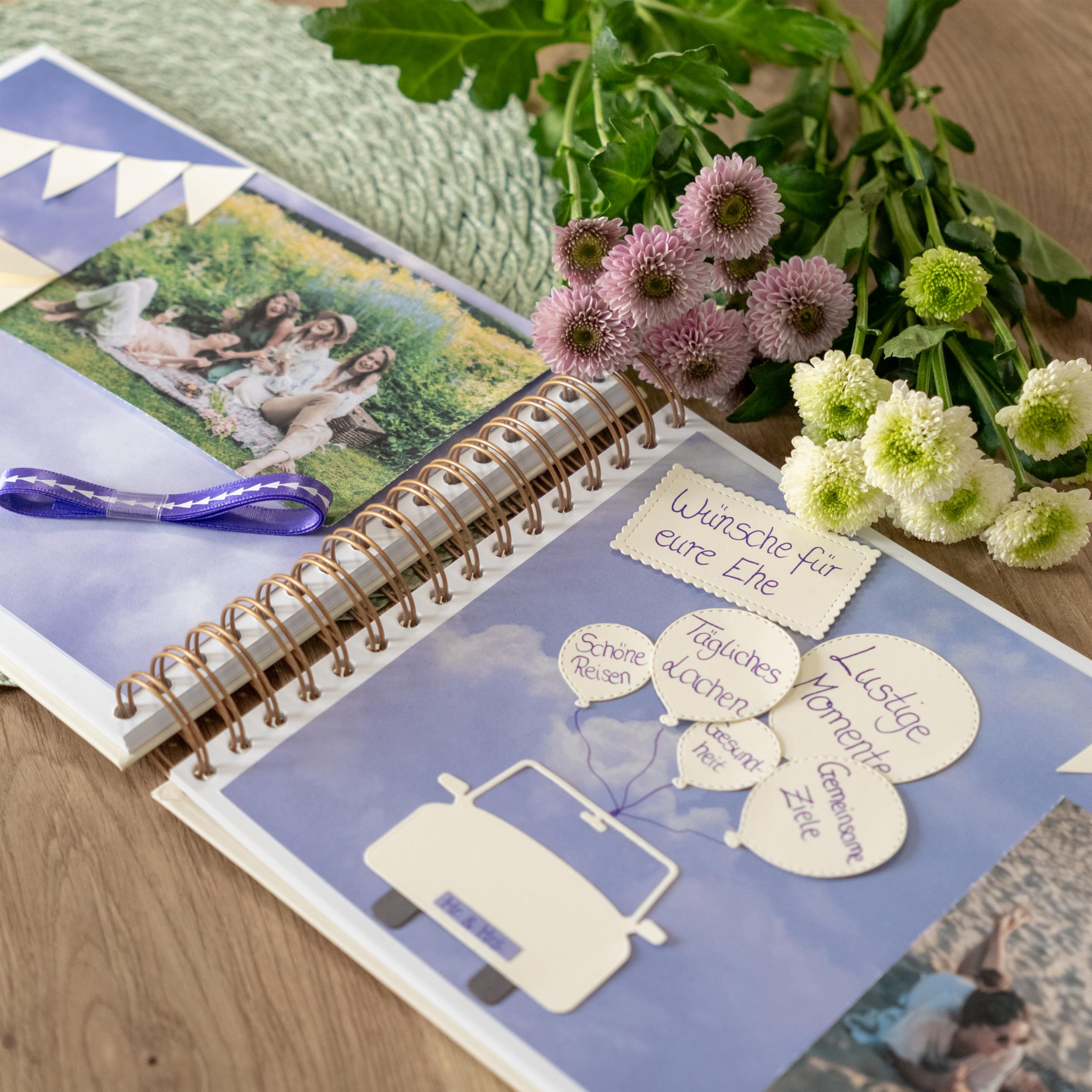 Letters to the Bride Buch A4 – Hochwertiges Erinnerungsbuch mit Goldprägung, Spiralbindung & Buchecken – 30 leere Seiten für Briefe an die Braut – Geschenk zur Hochzeit & JGA (weiss)