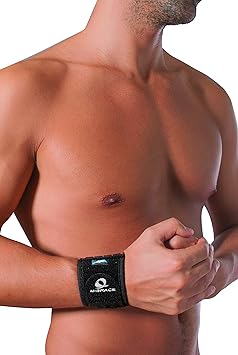 M-Brace AIR Wrist Support - for Light traumas and Minor Injuries of The Wrist, Use for Prevention of Injuries During Sports, Wrist Band Easily Adjustable for Perfect Tension, Black, Regular