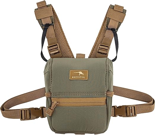 Marsupial Gear Enclosed Binocular Pack – Bino Chest Harness Built for Hunting, Hiking & Outdoor Adventure with Full-Protection Design, Ranger, Medium