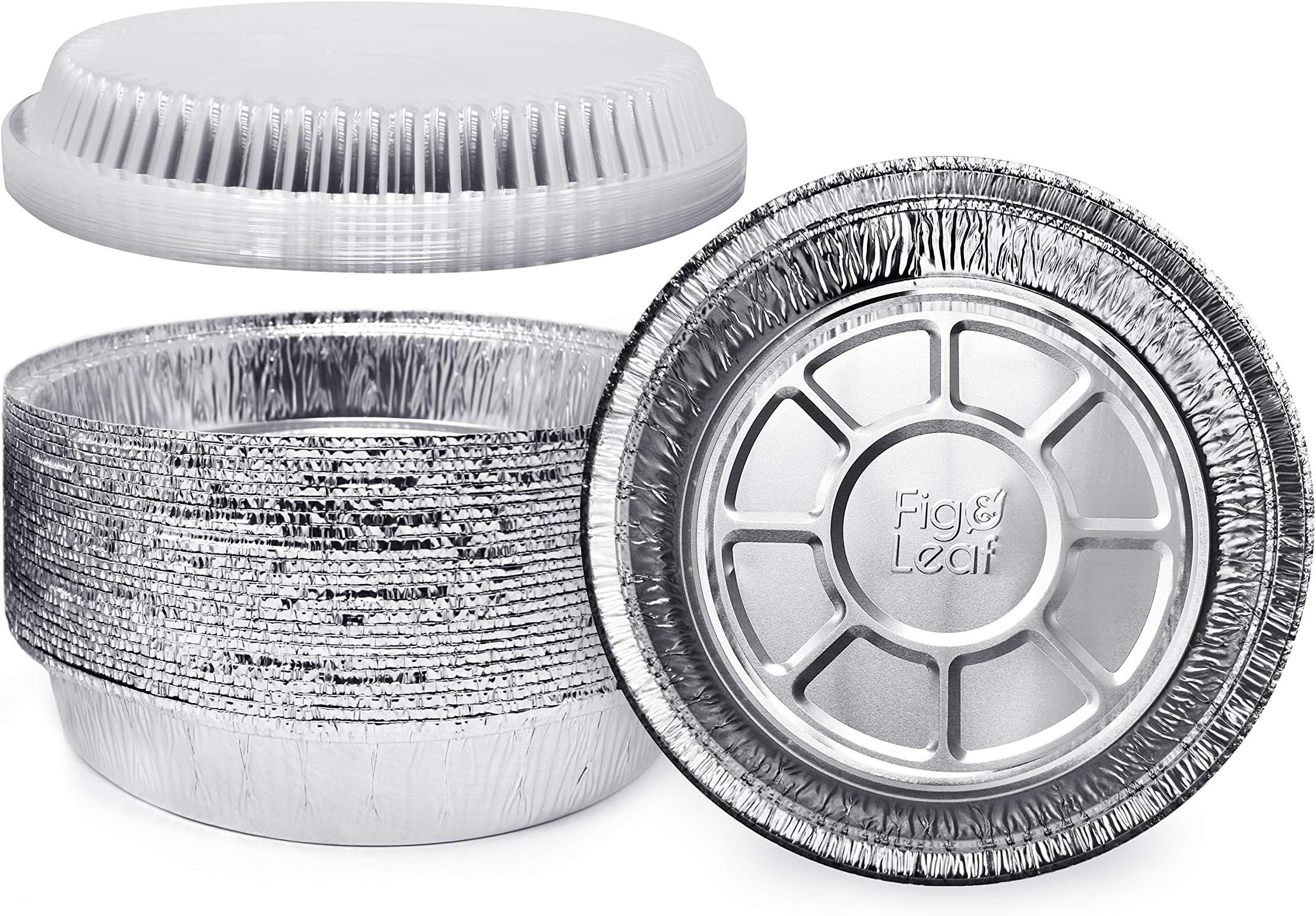 (60 Pack) Premium 7Inch Round Foil Pans with Plastic Dome