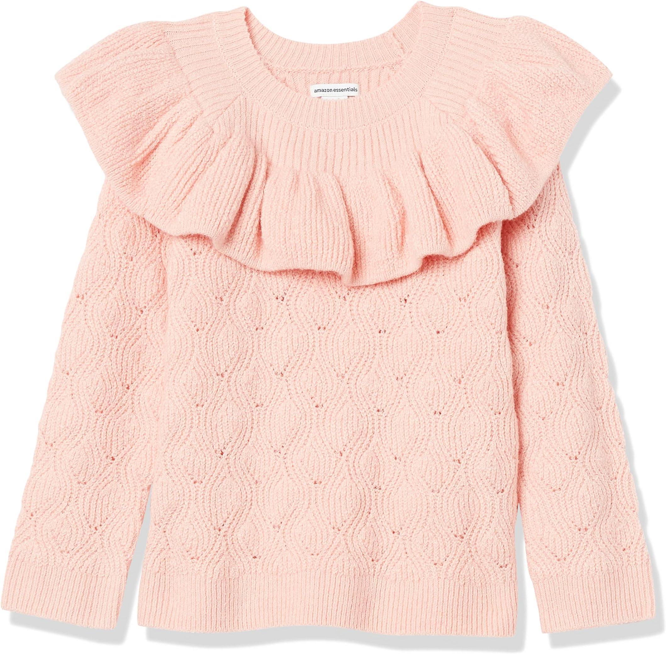 Amazon EssentialsGirls and Toddlers' Soft Touch Ruffle Sweater