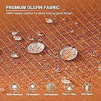 Vista 6 de Joyside Silla mecedora giratoria para exteriores para patio, mecedora de mimbre para exteriores con cojines de tela de olefina adecuada para porche