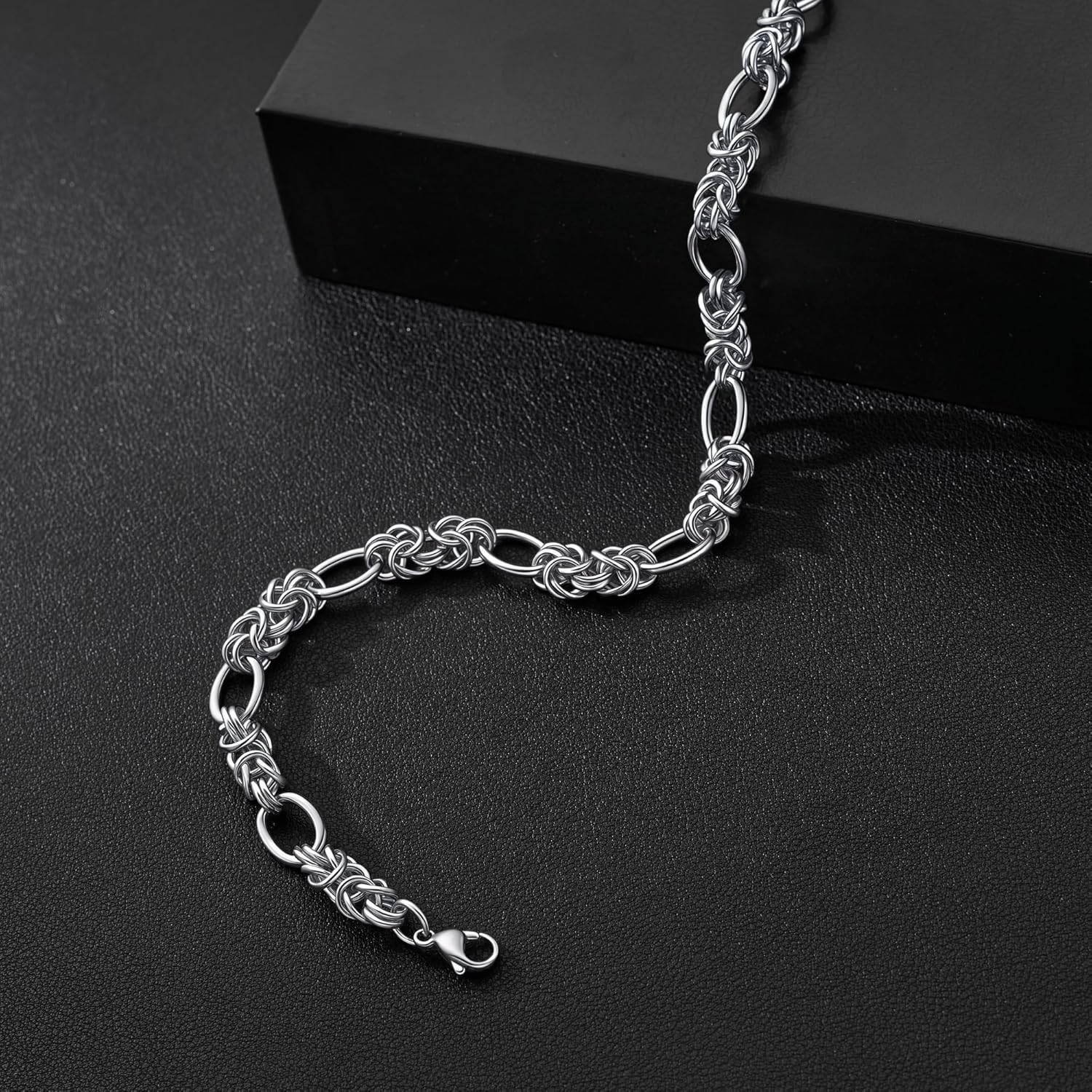 Hiphop Stainless Steel Interlocking Oval Chain Necklace 10MM Punk Tie a knot Thick Link Chains Chunky Jewelry For Men Women - Image 4