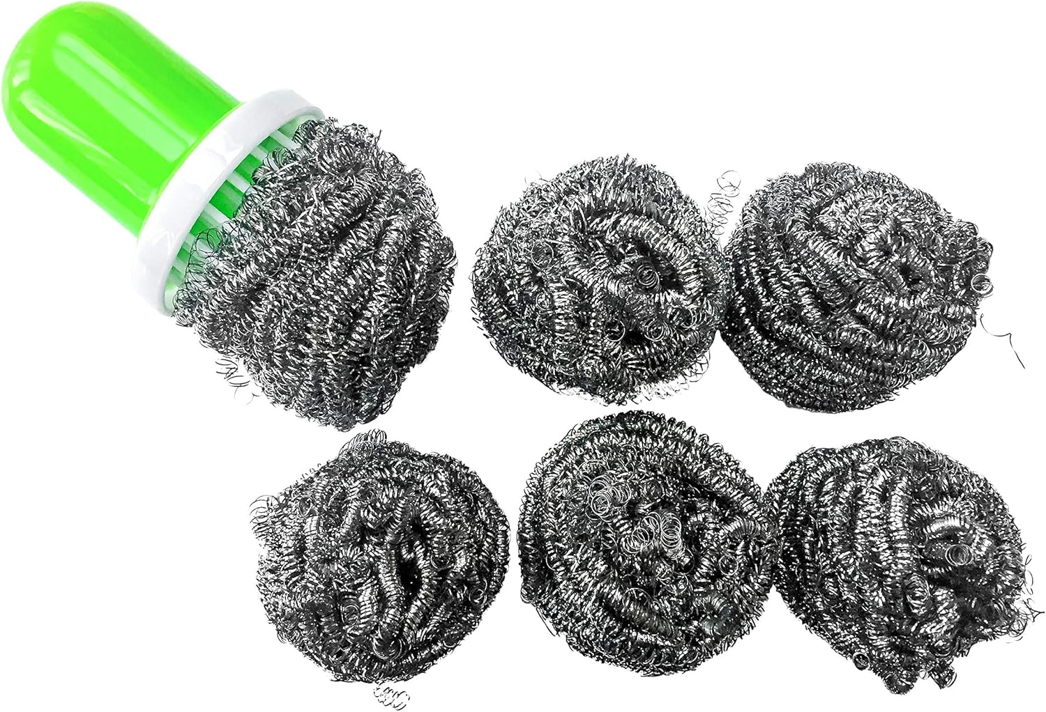 Saplax EaziGrip Stainless Steel Wire Scourers [Pack of 6] Pots, Pans
