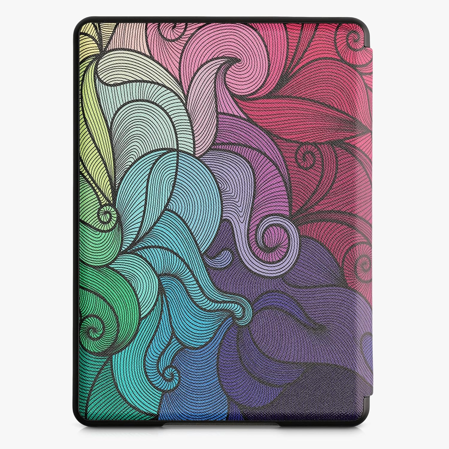 kwmobile Origami Case Compatible with Amazon Kindle Paperwhite 11. Generation 2021 - Case Slim Premium PU Leather Cover with Stand - Multicolor Dark Pink/Blue/Green