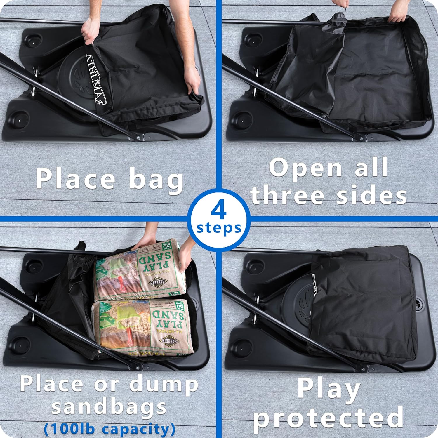 Basketball Hoop Portable Base Anchor Weight Bag to Hold Down Your Portable Basketball Hoop Outdoor Base is Weather Resistant, Sun Fade Resistant