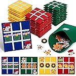 JoyCat 24 Pack Tic Tac Toe Board Game,Christmas Party Favors for Kids 3-5 4-8 8-12,Classroom Prizes for Goodie Bag Stuffers,Gifts for Students with Envelope,Easy to Store