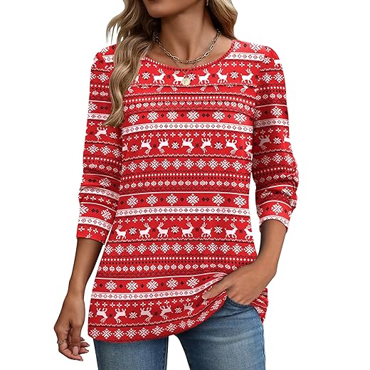 Zeagoo Long Sleeve Shirts for Women Casual Fall Fashion Crewneck Pleated Tunic Tops Work Outfit Blouse