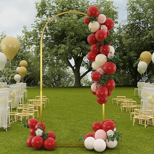 Miniatura 2 de TDDFLO Kit de arco de globo cuadrado dorado de 4 pies para decoración de fiestas, círculo de boda, arco de flores, soporte para anillo