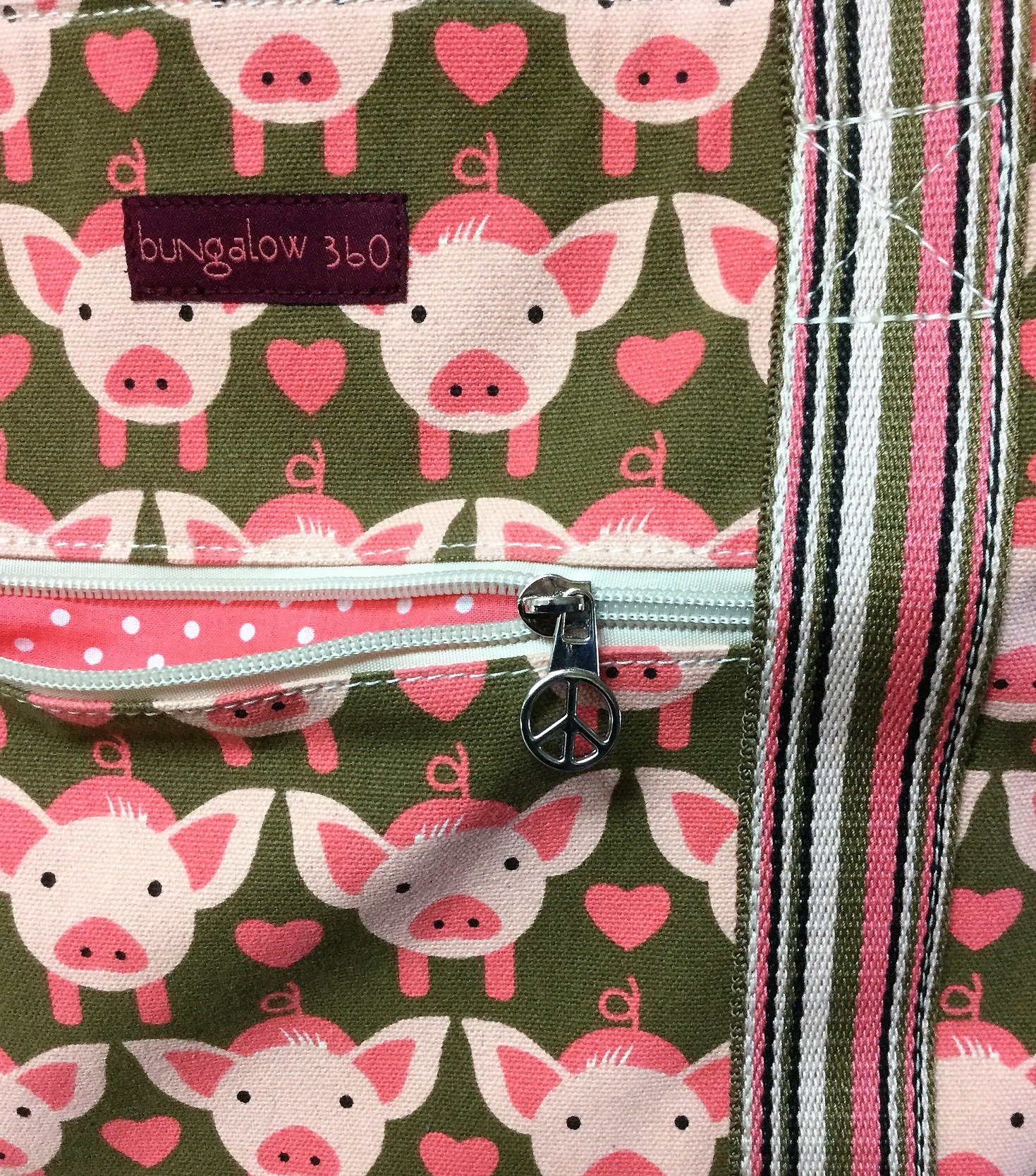 BAMAZow 360 Einkaufstasche, gestreift, schwein (Mehrfarbig) - 10493316