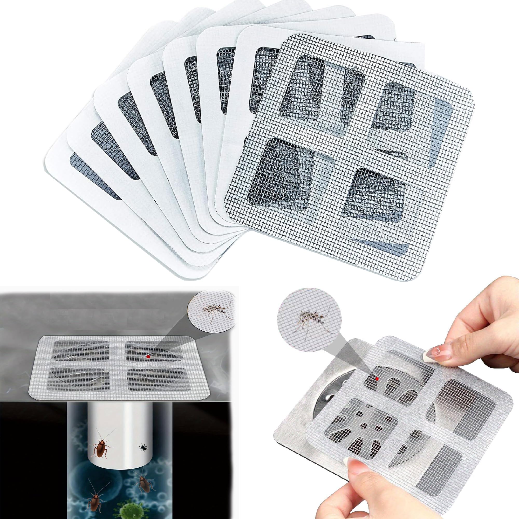 BELLOX 10Pack Disposable Shower Drain Hair Catcher, Drain Hair Catcher Waterproof Mesh Stickers for Bathroom Accessories, Apartment Essentials for Kitchen, Sink, Bathtub (4" X 4") (B0D3QDLF74) Amazon Price History, Amazon Price Tracker